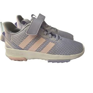 Adidas Racer Girls TR 2.0 GS Violet Tone Footwear Size 2.5 Purple Pink Hook Loop